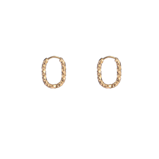 Oorbellen Oval hammered goud