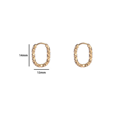 Oorbellen Oval hammered goud