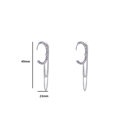 Oorbellen Hoop & Chain Zilver