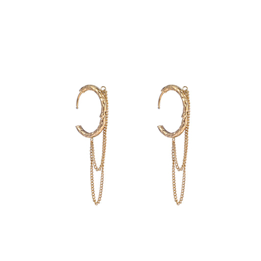 Oorbellen Hoop & Chain goud