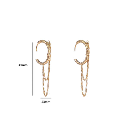 Oorbellen Hoop & Chain goud