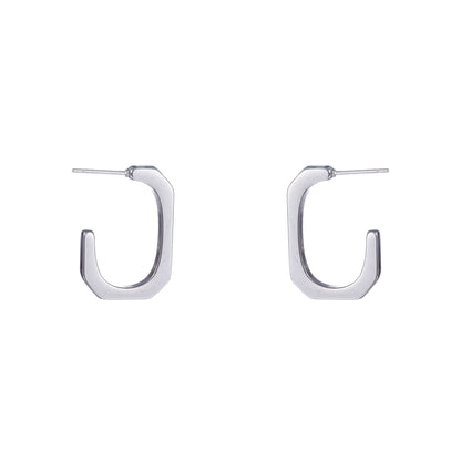 Oorbellen Hooked hoop zilver