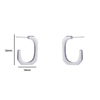 Oorbellen Hooked hoop zilver