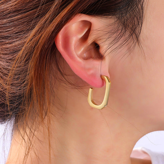 Oorbellen Hooked hoop goud