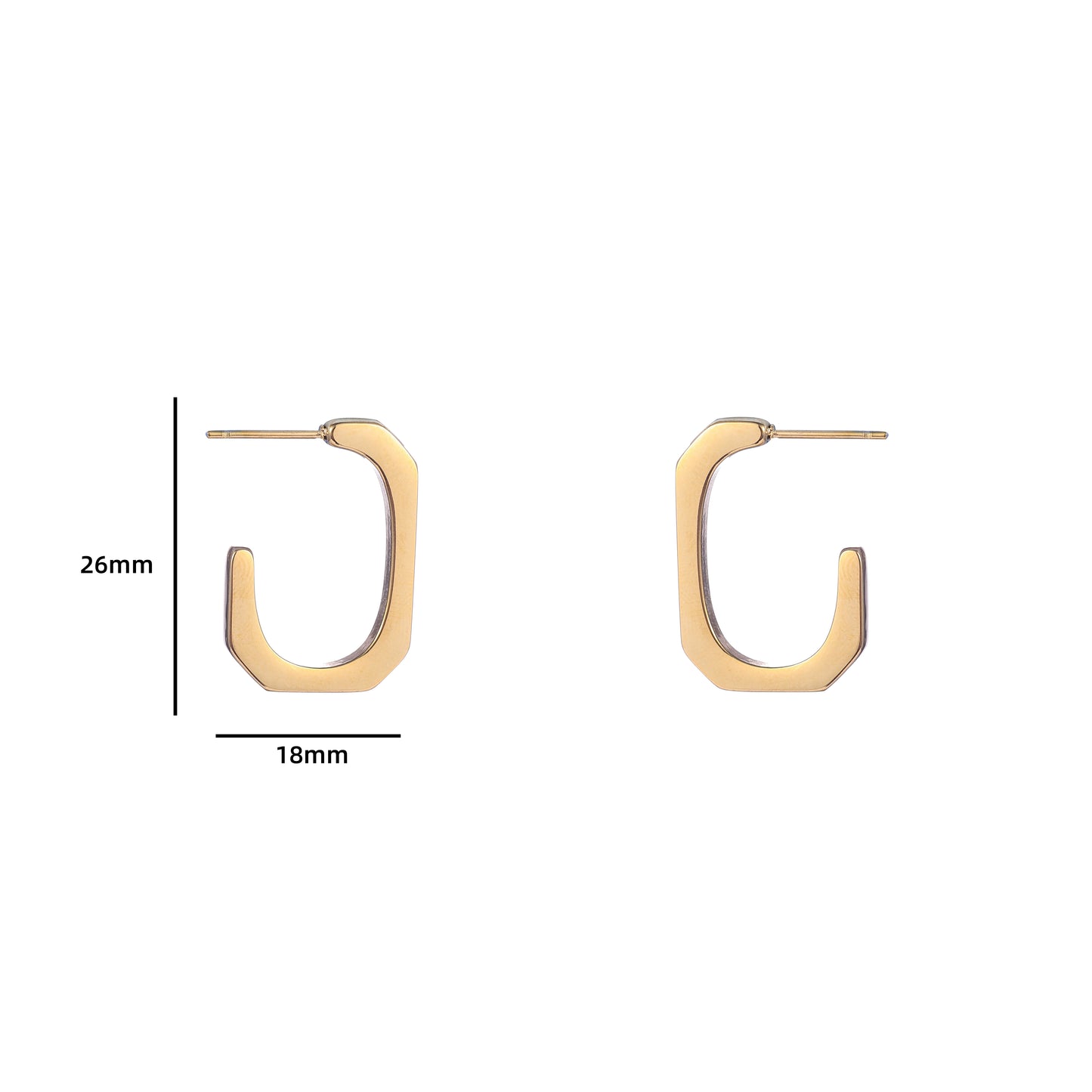 Oorbellen Hooked hoop goud