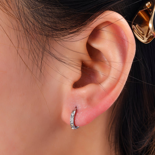 Oorbellen sprakle hoop zilver