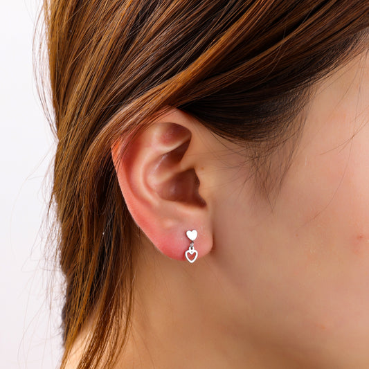 Oorbellen mini Heart zilver