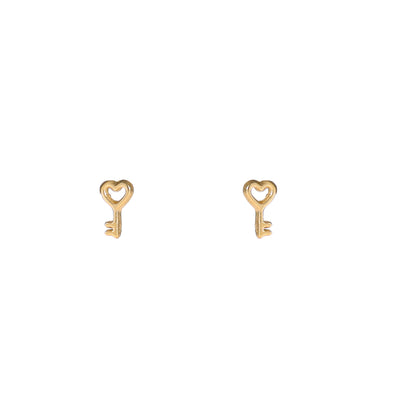 Oorbellen Heart Key goud