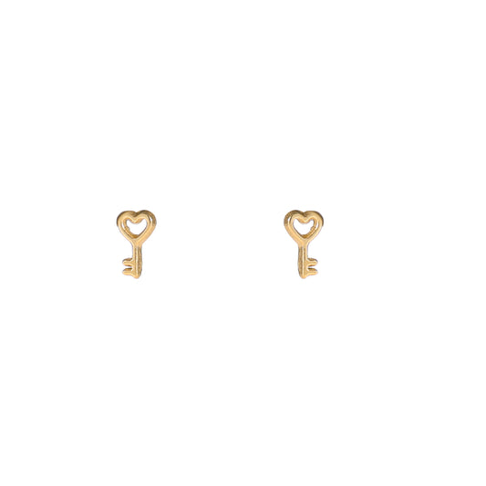 Oorbellen Heart Key goud