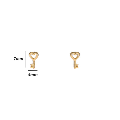 Oorbellen Heart Key goud