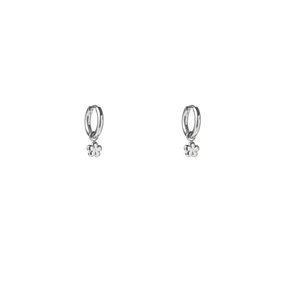 Oorbellen Simple Flower Hoop zilver