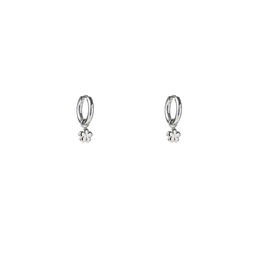 Oorbellen Simple Flower Hoop zilver