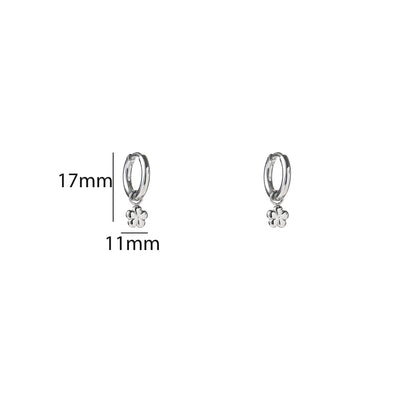 Oorbellen Simple Flower Hoop zilver
