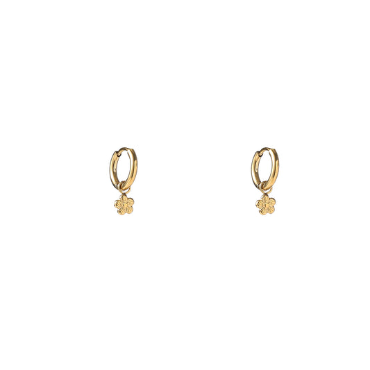 Oorbellen Simple Flower Hoop goud