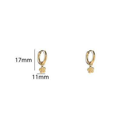 Oorbellen Simple Flower Hoop goud