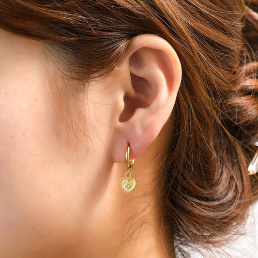 Oorbellen Simple Heart hoop goud