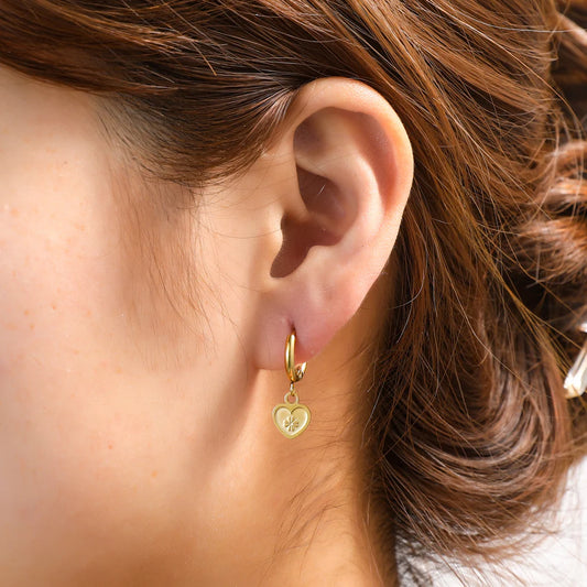 Oorbellen Simple Heart hoop goud