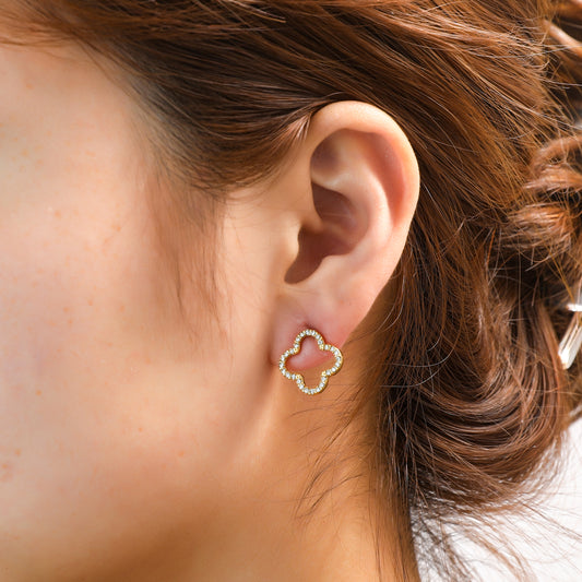 Oorbellen Strass Open Clover