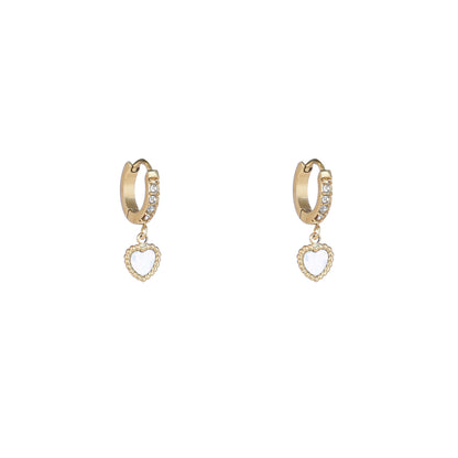 Oorbellen Strass Hoop + Heart