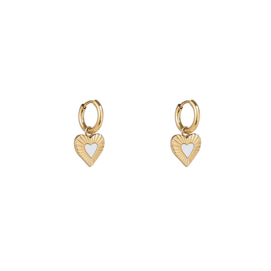 Oorbellen Pearly Heart Hoop