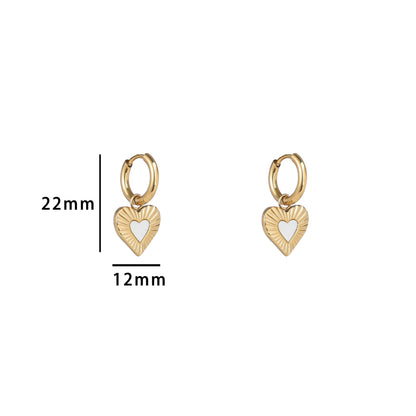 Oorbellen Pearly Heart Hoop