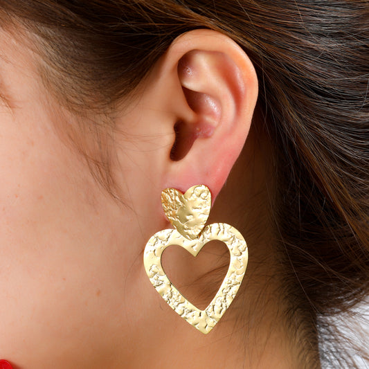 Oorbellen Big Heart Dangle