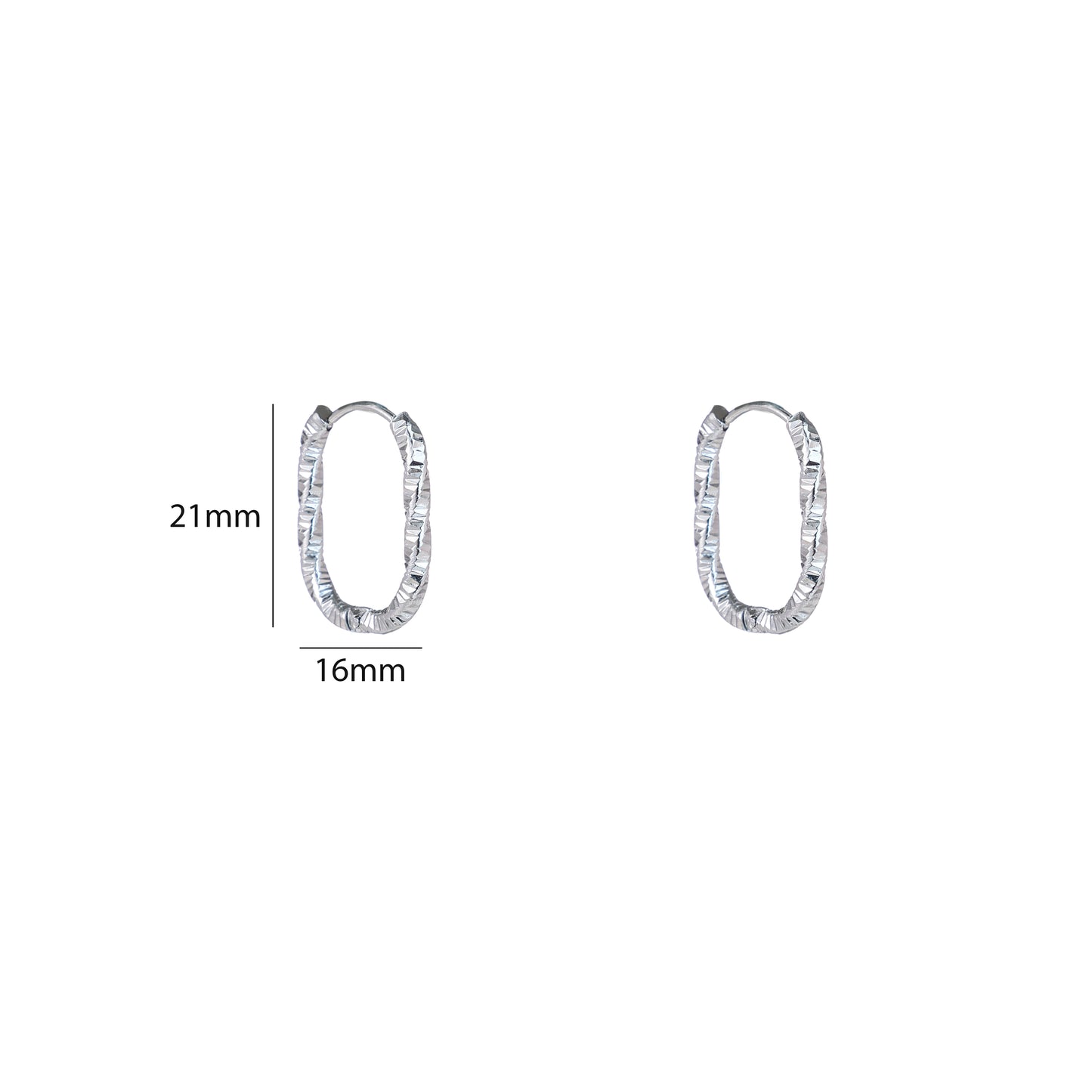 Oorbellen Twisted Oval Hoop zilver