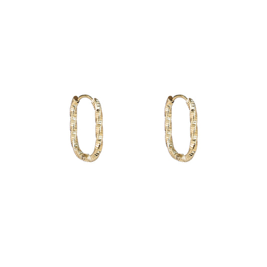 Oorbellen Twisted Oval Hoop goud