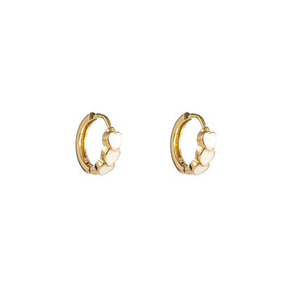 Oorbellen Pearly Heart Hoop