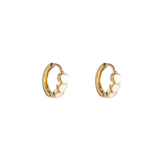 Oorbellen Pearly Heart Hoop