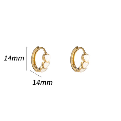 Oorbellen Pearly Heart Hoop