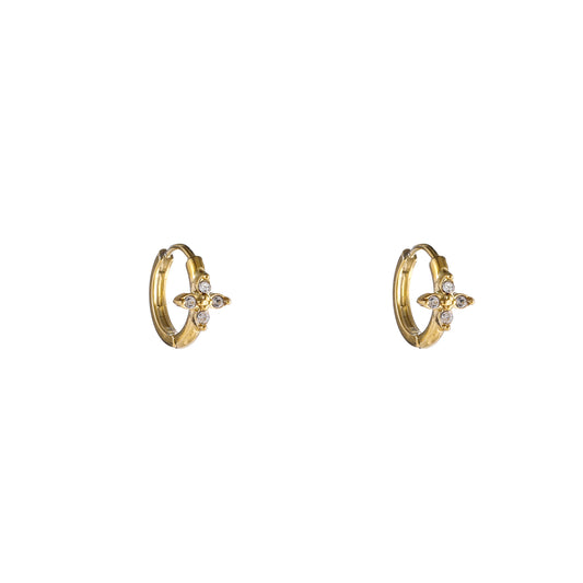 Oorbellen Chrystal Flower Hoop