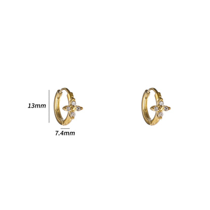 Oorbellen Chrystal Flower Hoop