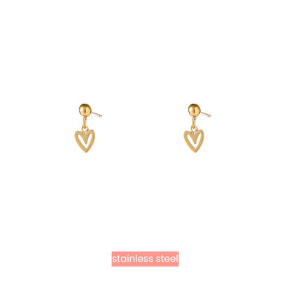 Oorbellen Heart stud goud