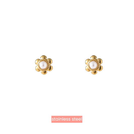 Oorbellen Flower Pearl Stud