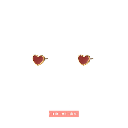 Oorbellen Red Heart Stud