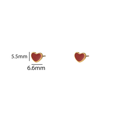 Oorbellen Red Heart Stud