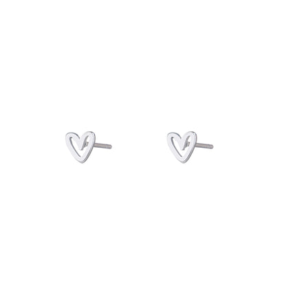 Oorbellen Open Heart Stud zilver