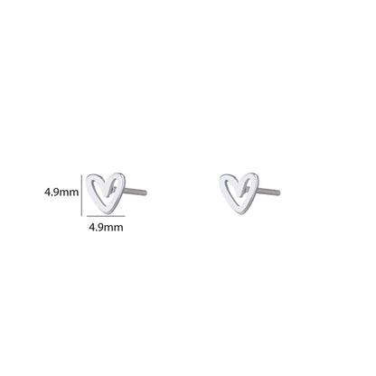 Oorbellen Open Heart Stud zilver