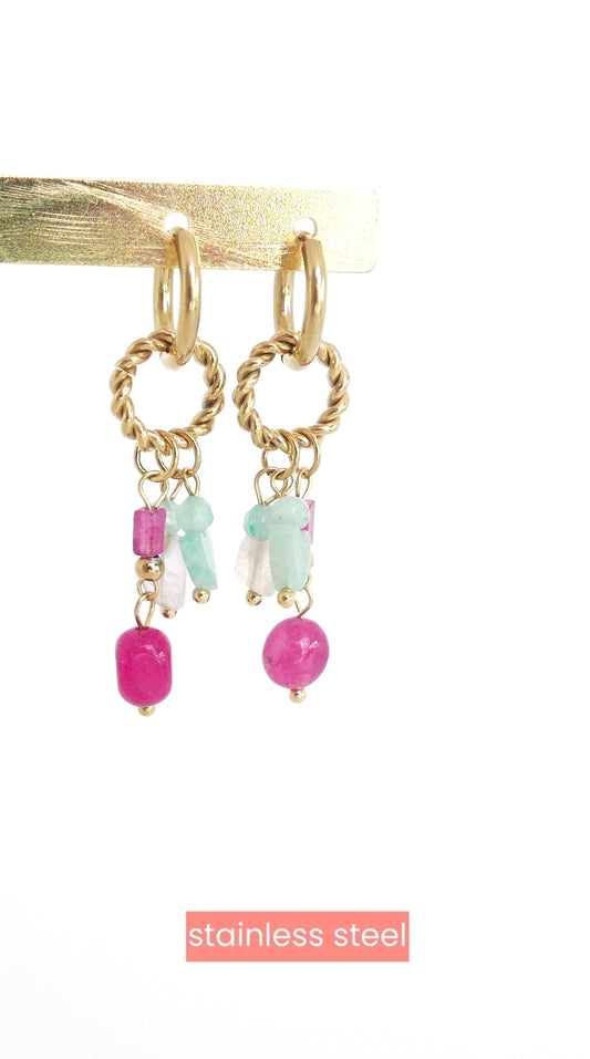 Oorbellen Summer Hoop Fuchsia