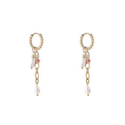 Oorbellen Summer Hoop Pearl