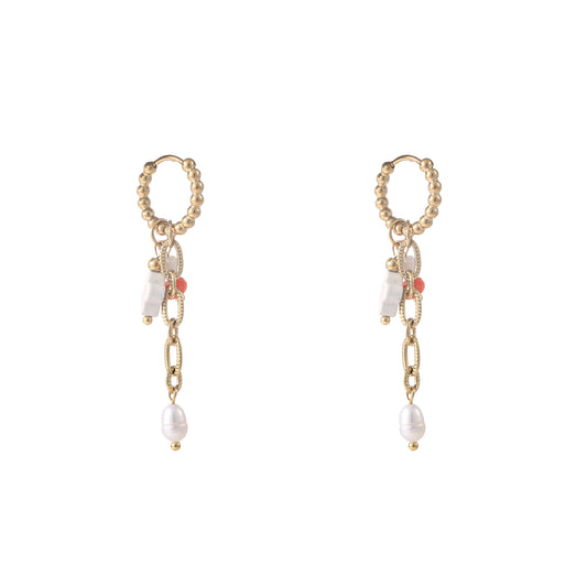 Oorbellen Summer Hoop Pearl