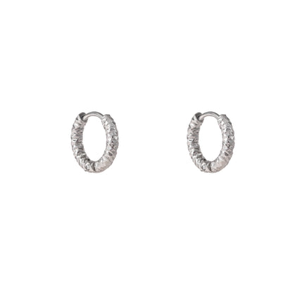 Oorbellen Hammered Hoop - 12 mm goud zilver