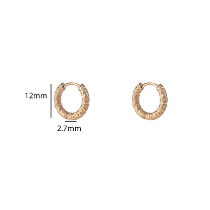 Oorbellen Hammered Hoop - 12 mm goud