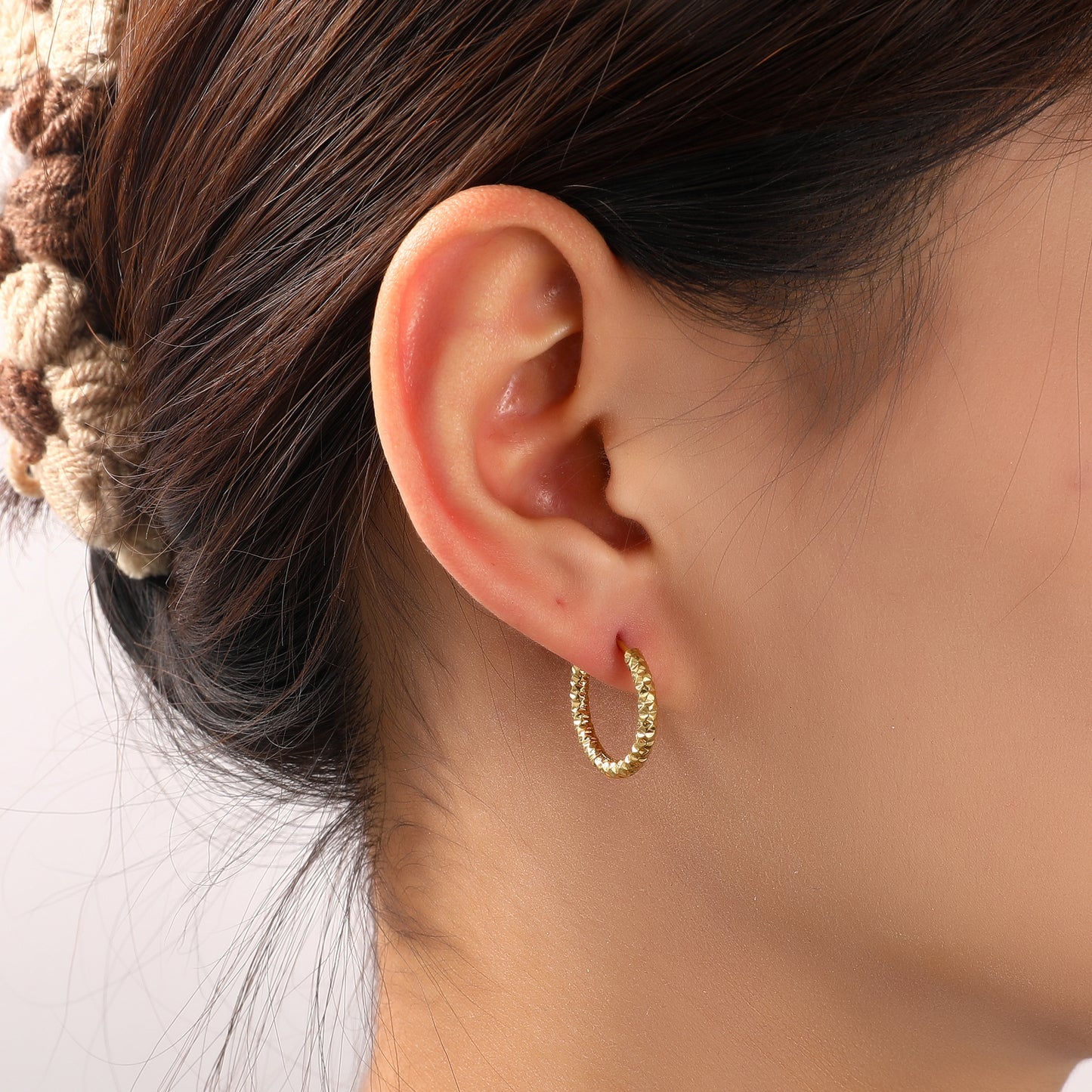 Oorbellen Hammered Hoop 17 mm