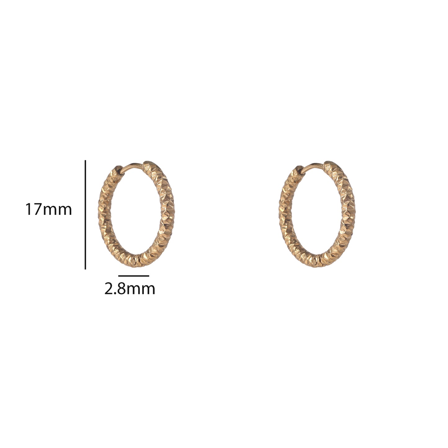 Oorbellen Hammered Hoop 17 mm