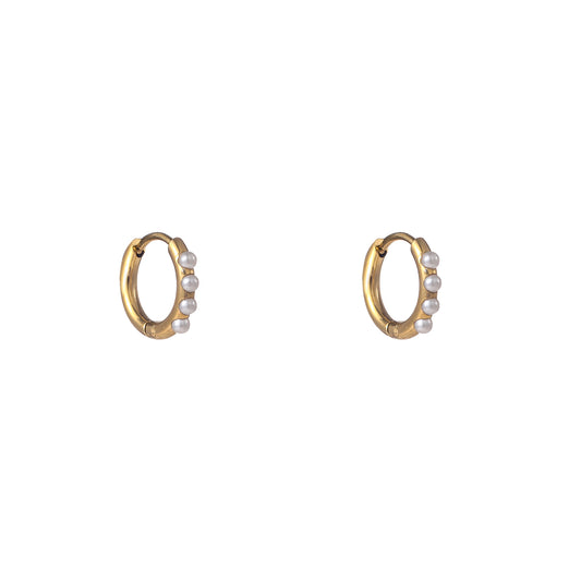 Oorbellen Pearl Hoop - 10 mm