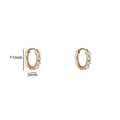 Oorbellen Pearl Hoop - 10 mm