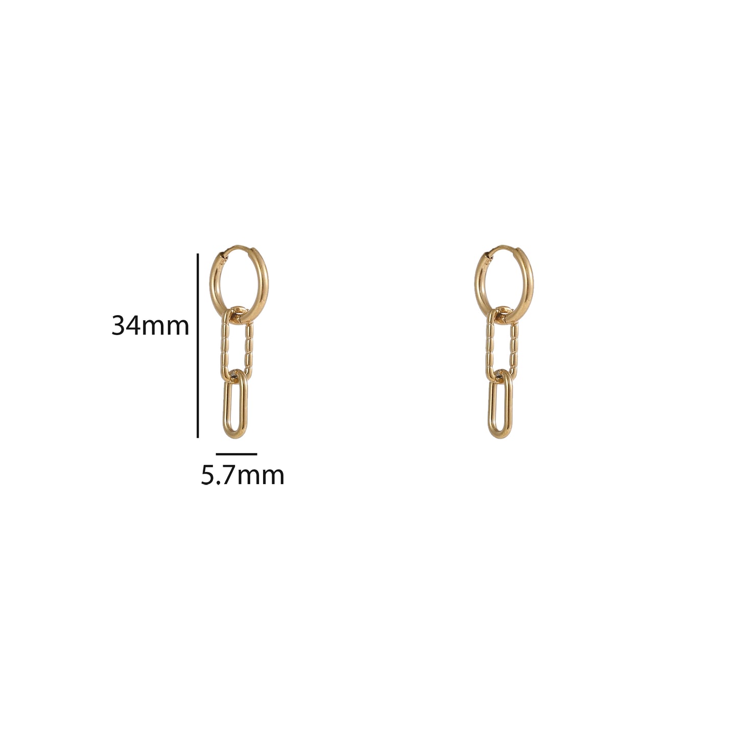 Oorbellen Double Link Hoop