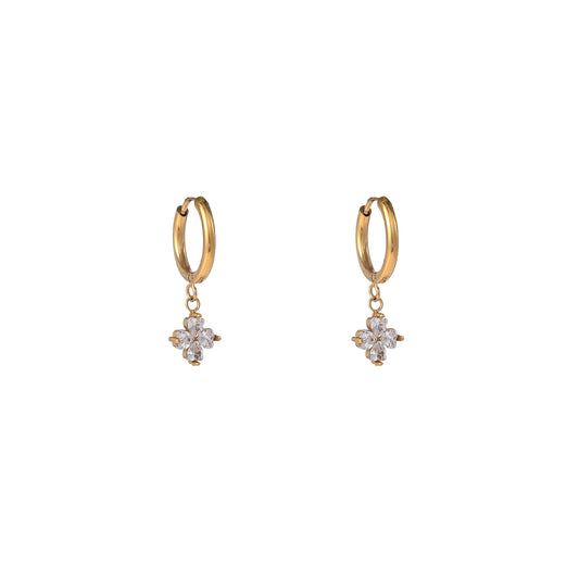 Oorbellen Sparkly Clover Hoop